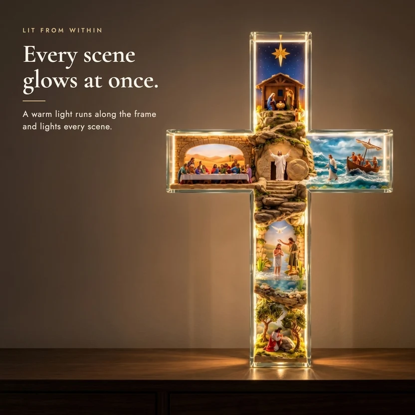 Story of Jesus Light-Up Cross|The whole Gospel story, in one glowing cross