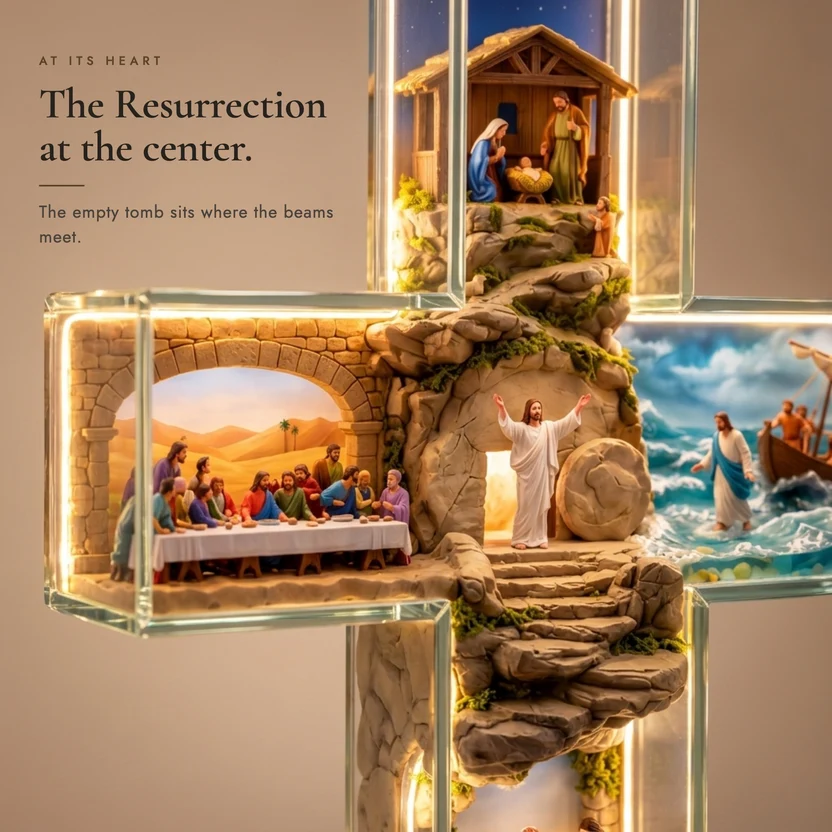 Story of Jesus Light-Up Cross|The whole Gospel story, in one glowing cross