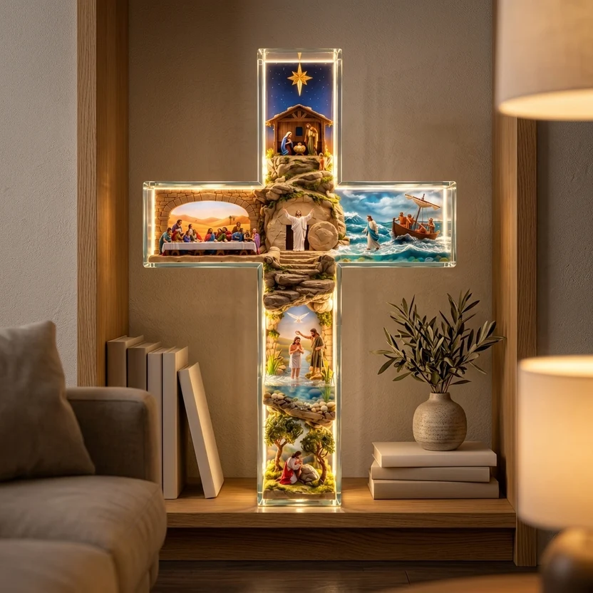 Story of Jesus Light-Up Cross|The whole Gospel story, in one glowing cross