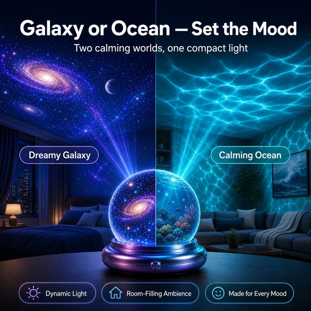 5D Holographic Night Light Projector
