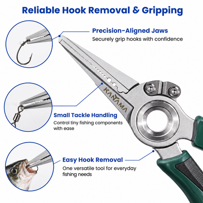 17-4 Stainless Steel Fishing Pliers with Tungsten Carbide Cutters