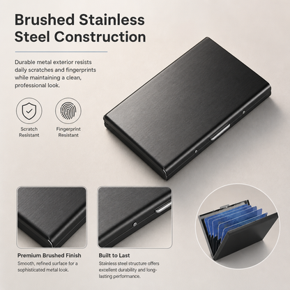 RFID Blocking Metal Card Holder – Slim Stainless Steel Wallet