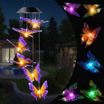 Solar Color-Changing Hummingbird Wind Chime – Waterproof LED Garden Décor