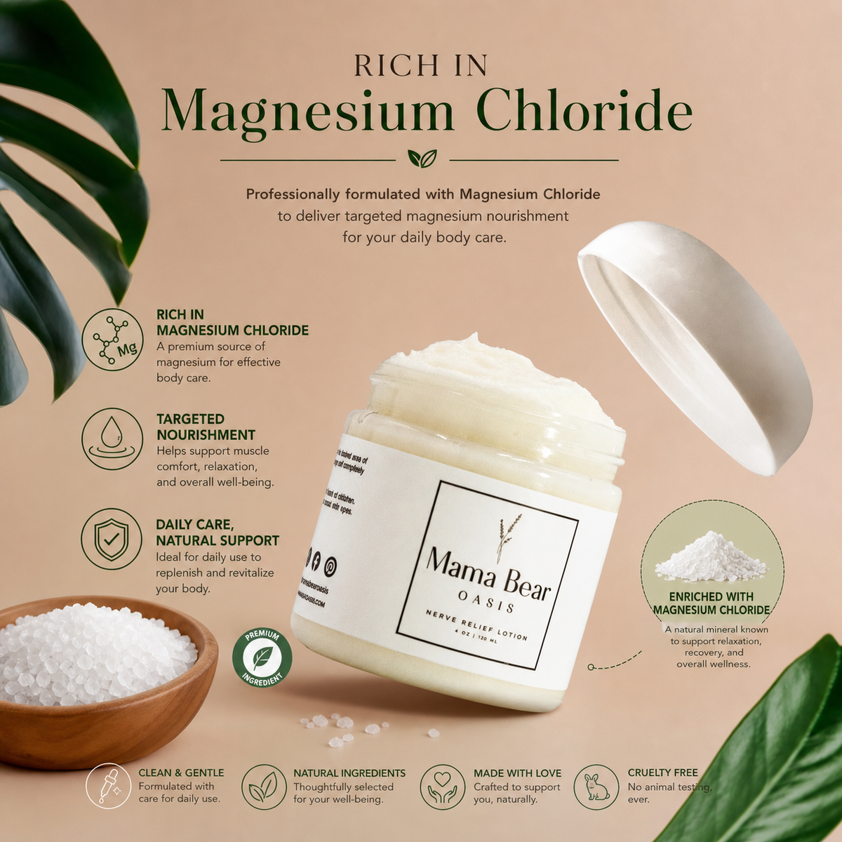 Magnesium Body Cream – Botanical Soothing Care For Hands & Feet