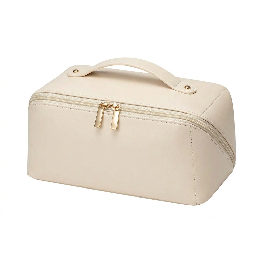PU Leather Waterproof Makeup Pouch – Travel Cosmetic Organizer, 4 Colors