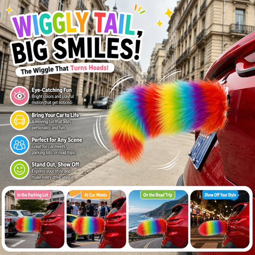 Remote Control Wagging Tail for Car – USB Rechargeable Plush Decor
