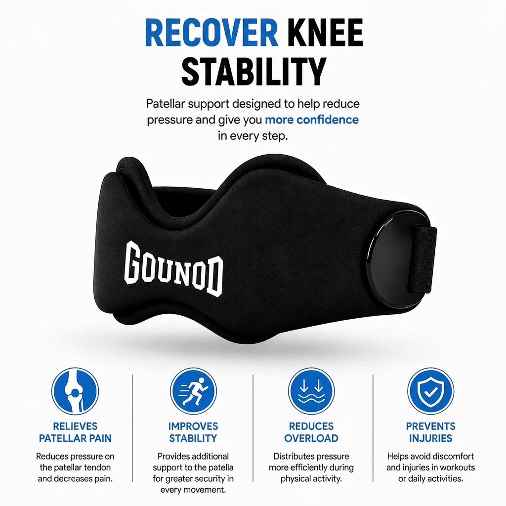 Adjustable Knee Support Straps 2-Pack – Anti-Slip Patellar Band for Running & Cycling
